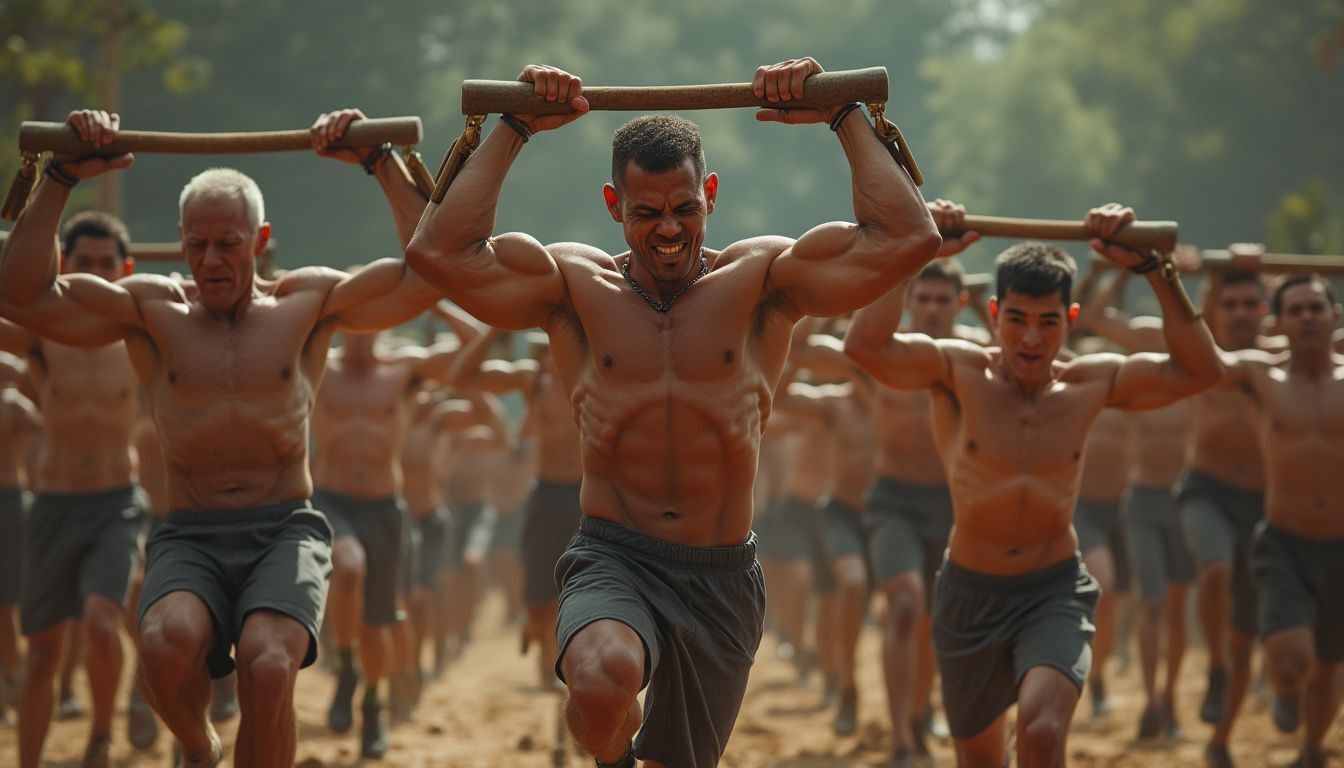 calisthenics : personne s'entraînant au poids du corps en plein air