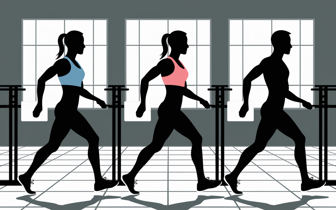 Silhouettes sportives se passant Anvarol en salle
