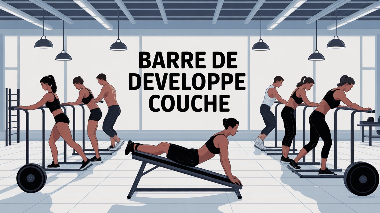 salle musculation illustration barre de développé couché