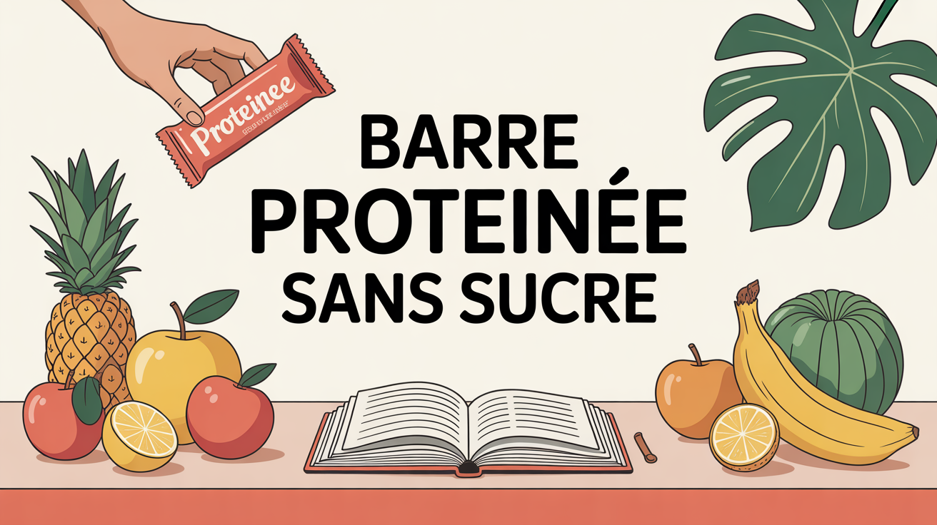 Main pose barre protéinée sans sucre avec fruits et haltères