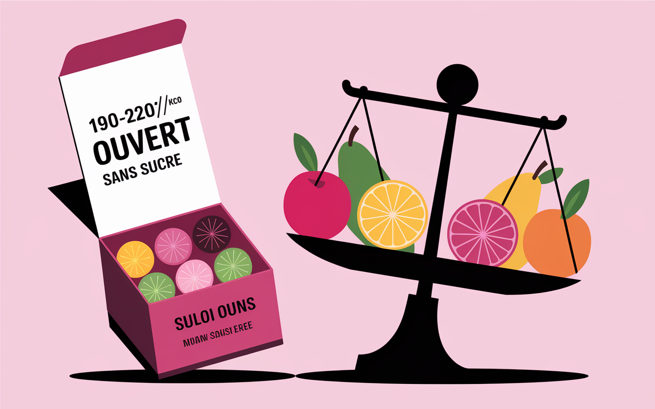 paquet bonbon sans sucre valeurs caloriques balance fruits
