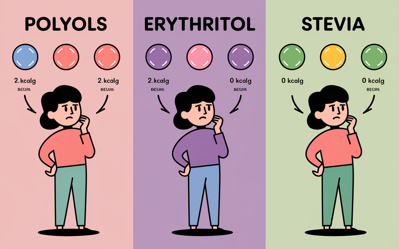 comparatif polyols erythritol stevia bonbon sans sucre