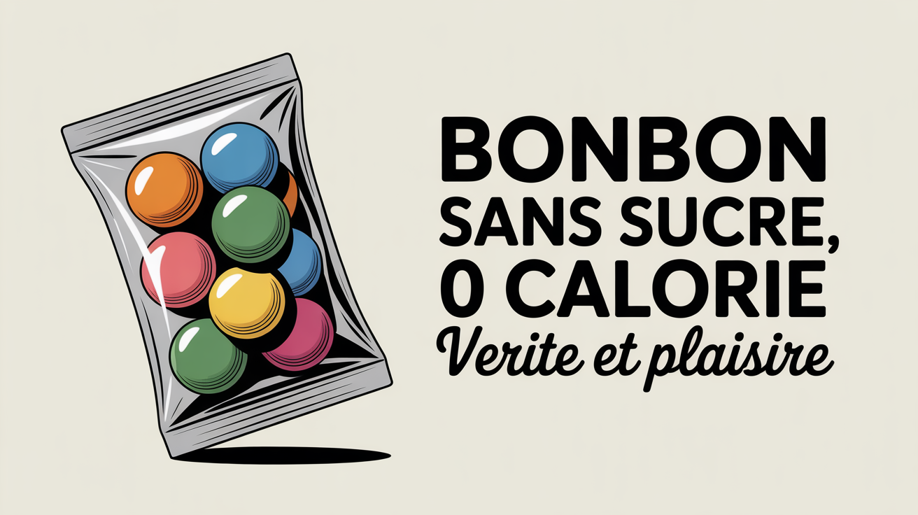 bonbon sans sucre 0 calorie sachet coloré balance nutritionnelle