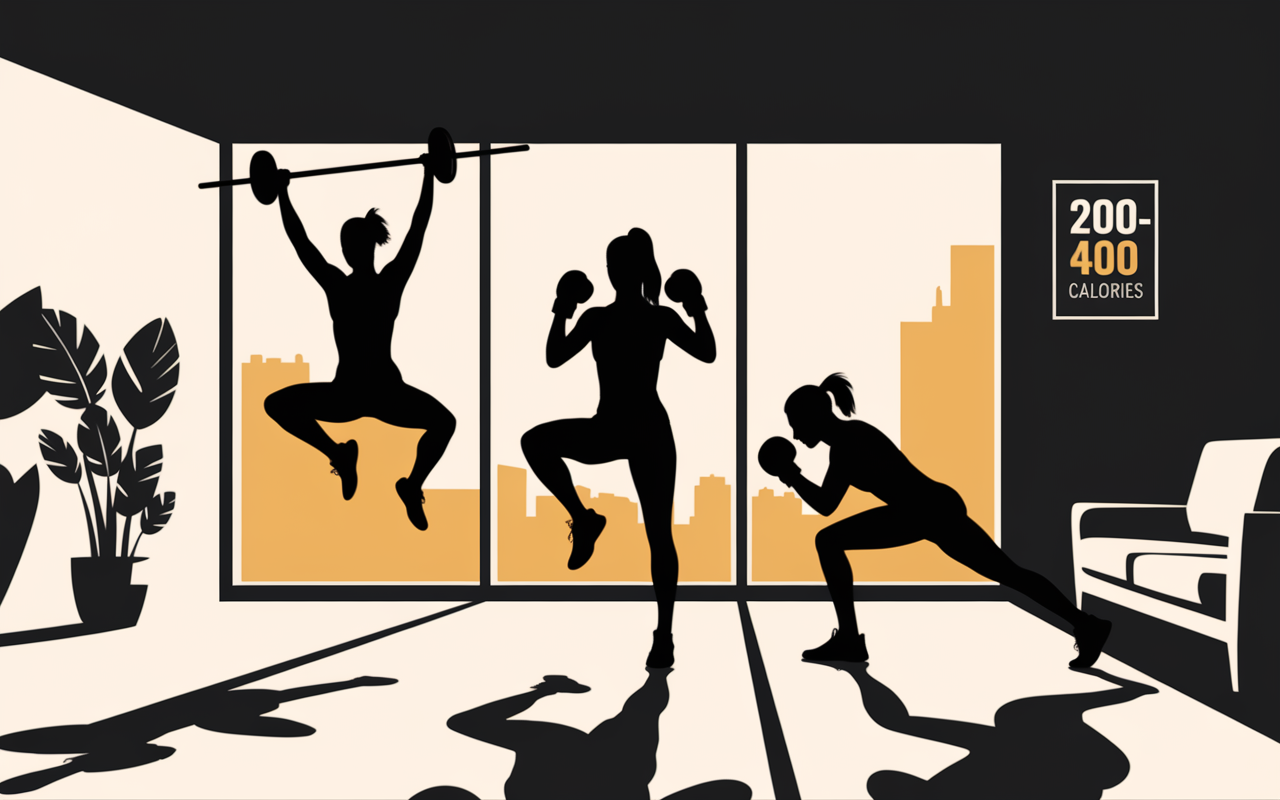 Cardio a la maison exercices jumping jack burpee shadow boxing