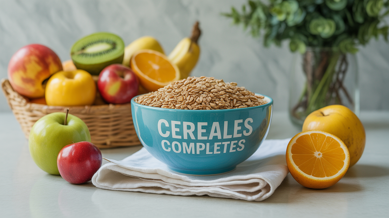 Bol de céréales complètes avec fruits pour un petit-déjeuner sain