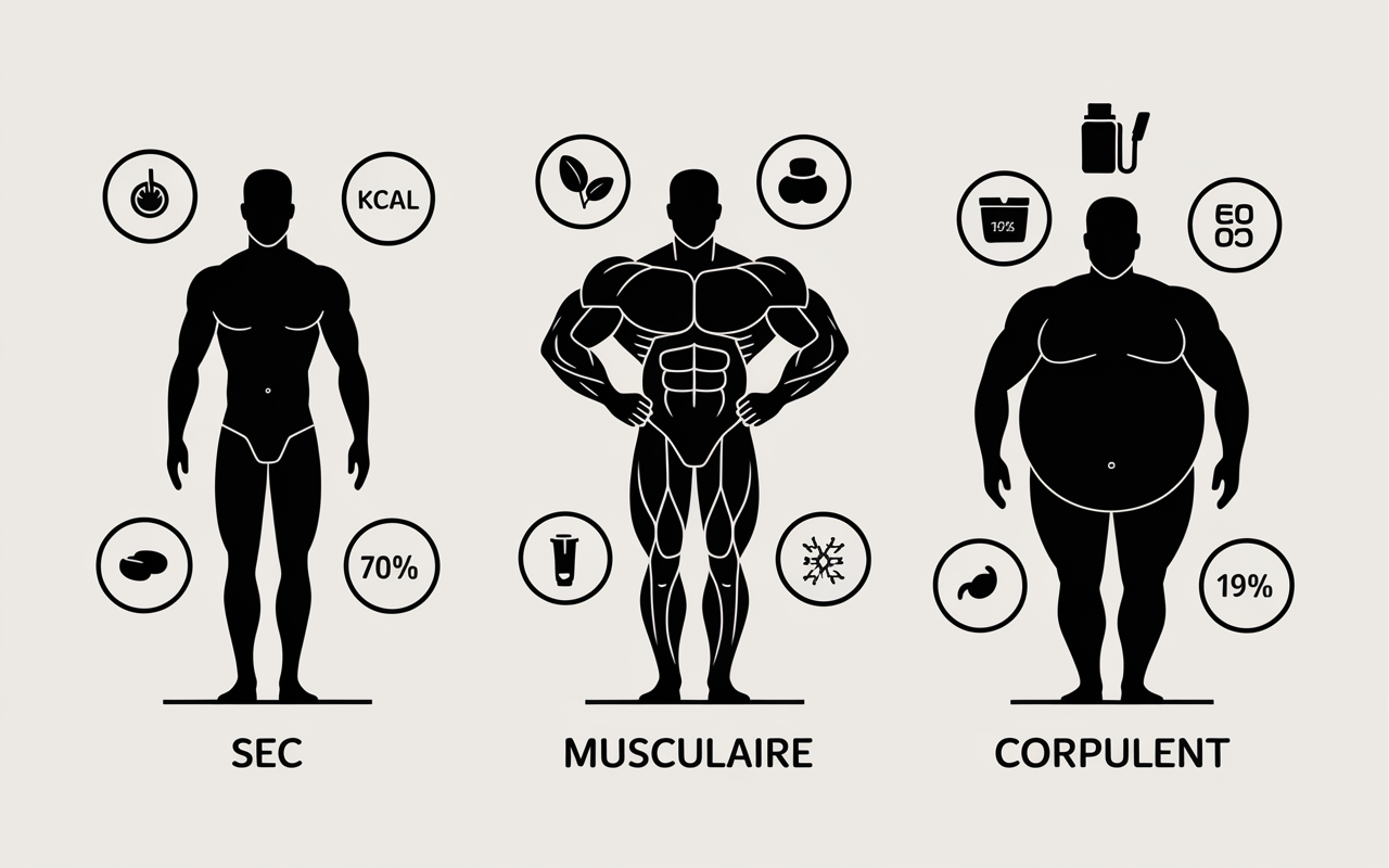 silhouettes profiles morphotype complement prise de masse musculation