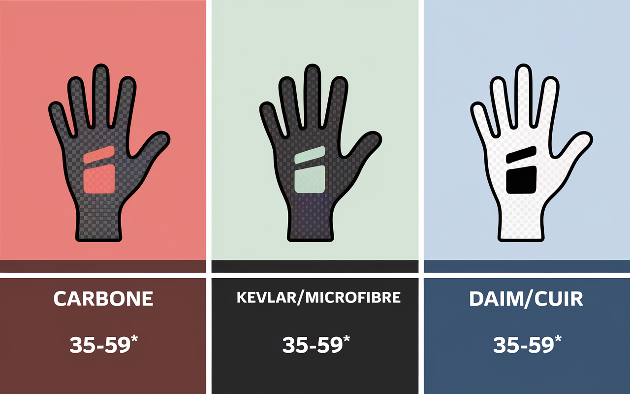 Trois maniques CrossFit carbone kevlar daim cuir comparées