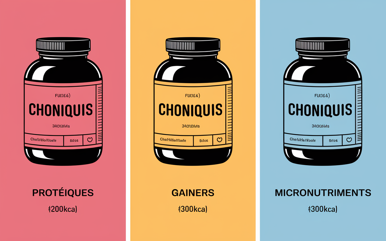 complement alimentaire gainers proteines micronutriments tableau