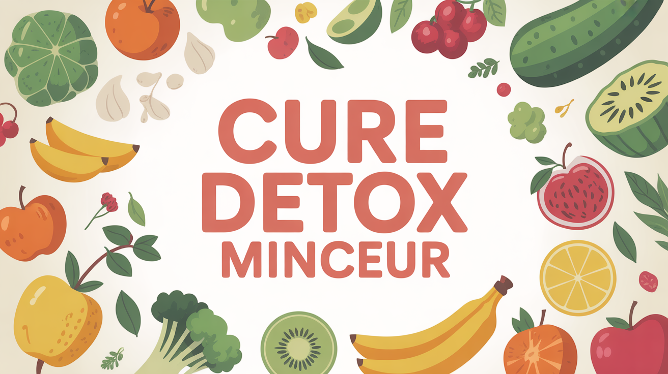 table cure detox minceur avec fruits legumes complements