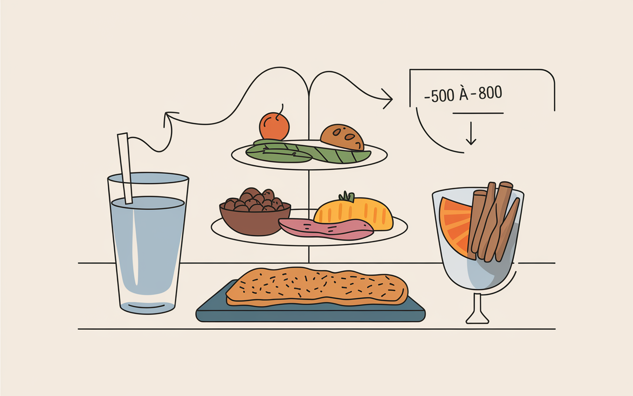 Deficit calorique metabolisme graphique calories