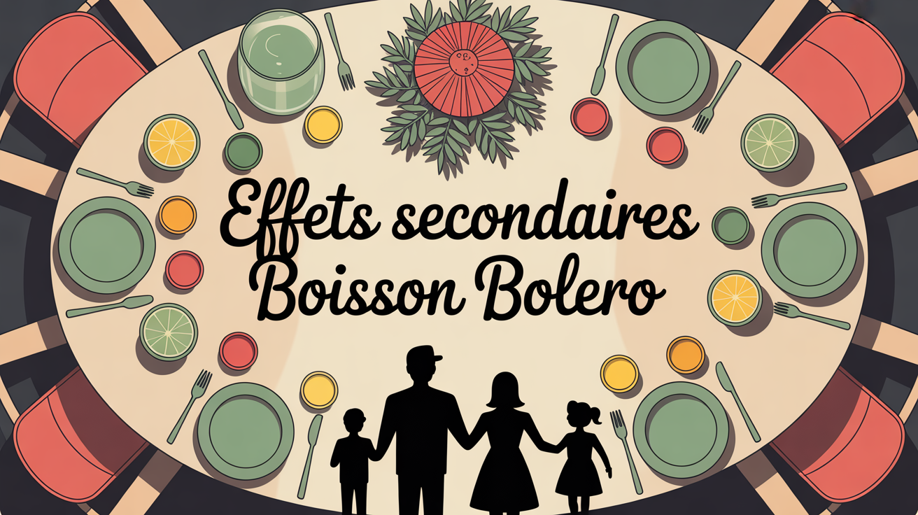 Vue d'une table familiale avec verres Bolero et sachets couleurs