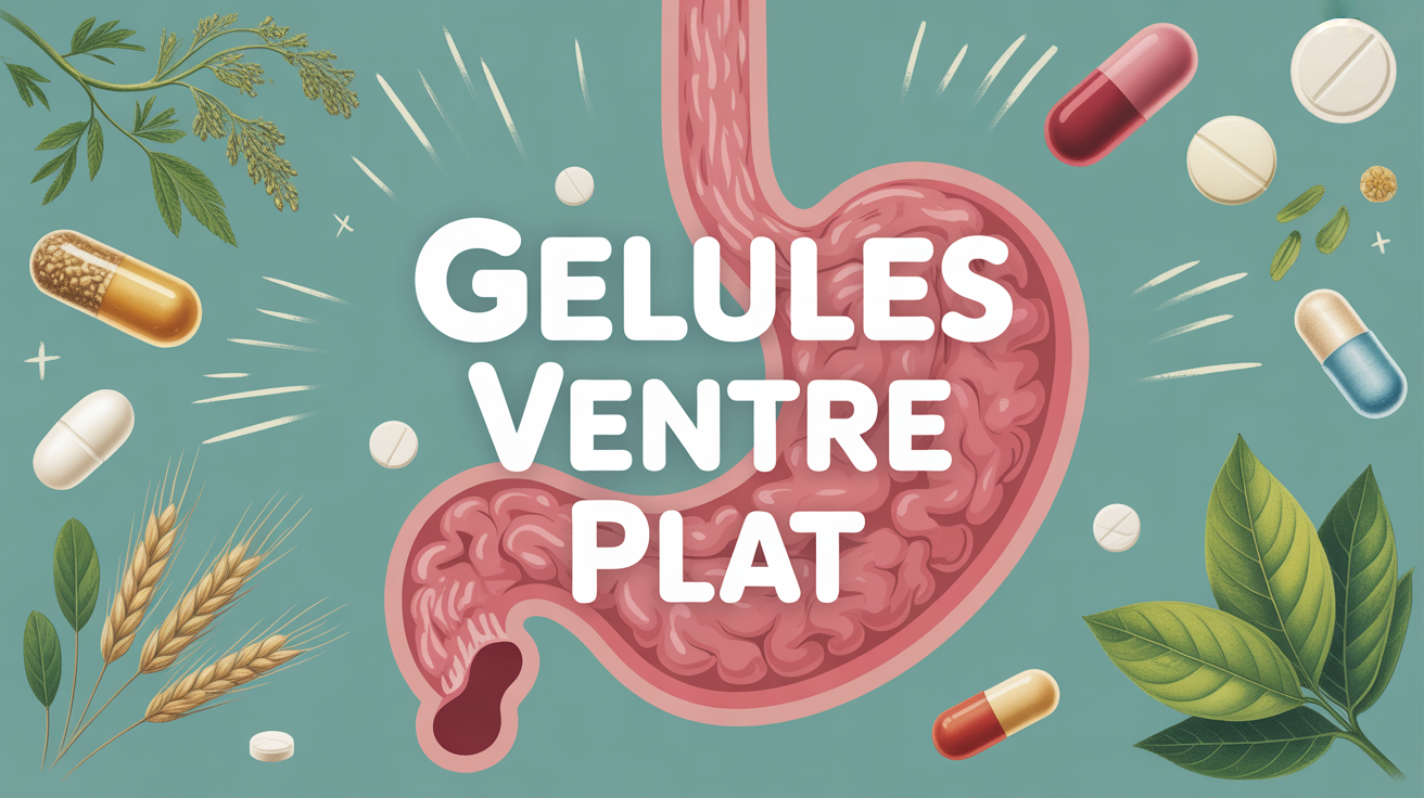 Image gelules ventre plat stylisee plantes probiotiques