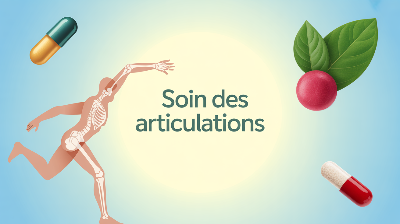 illustration articulation en mouvement et gélules naturelles santé