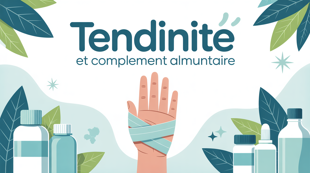 Illustration main douloureuse bandage, flacons complement alimentaire