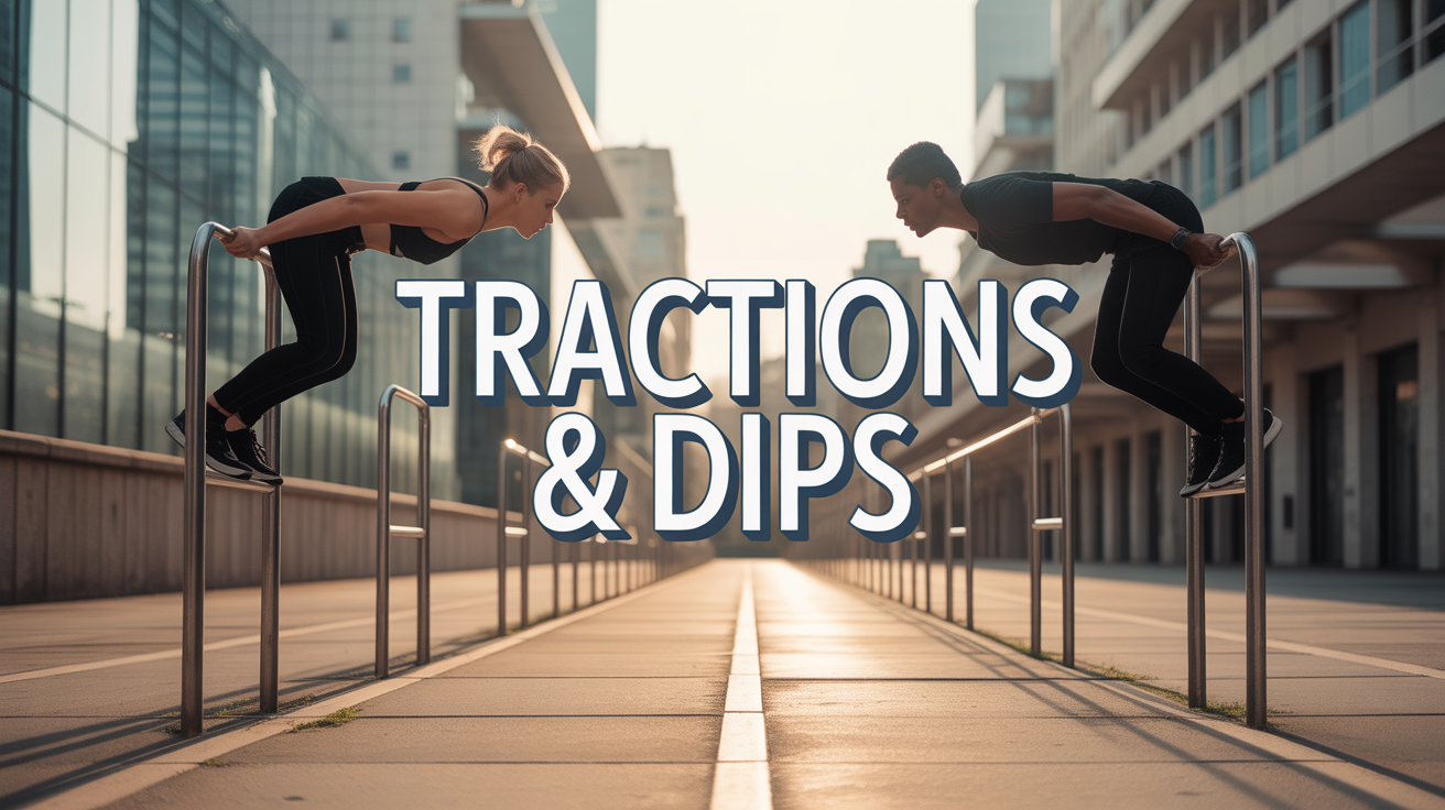 Illustration tractions dips en extérieur urbain
