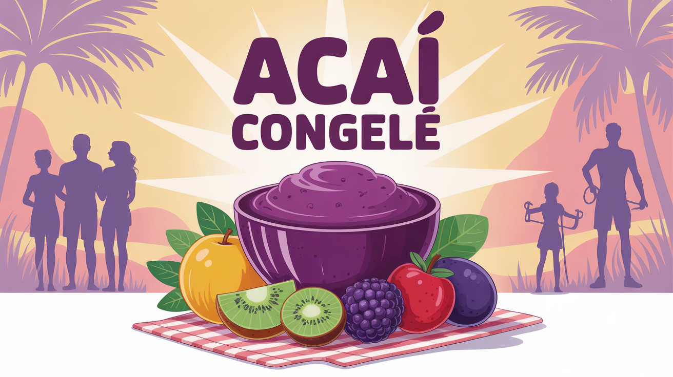 bol acai congele puree violette fruits galets famille sportifs