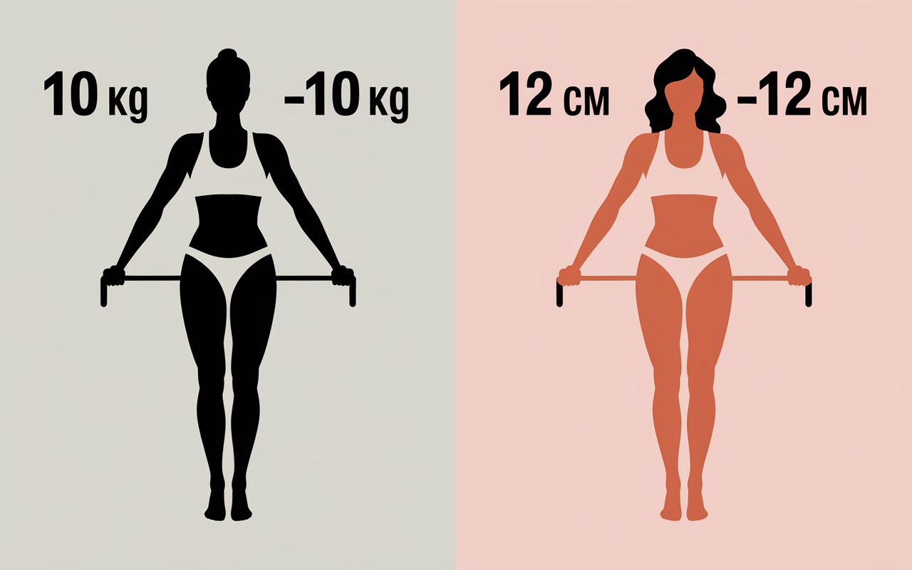 Avant après femme sport -10kg -12cm résultats