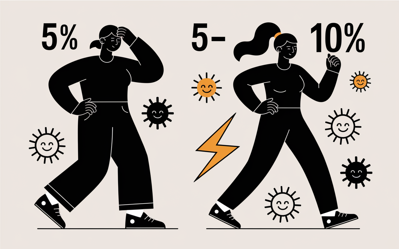 Deux silhouettes posture fatiguee dynamique avant apres perte de poids