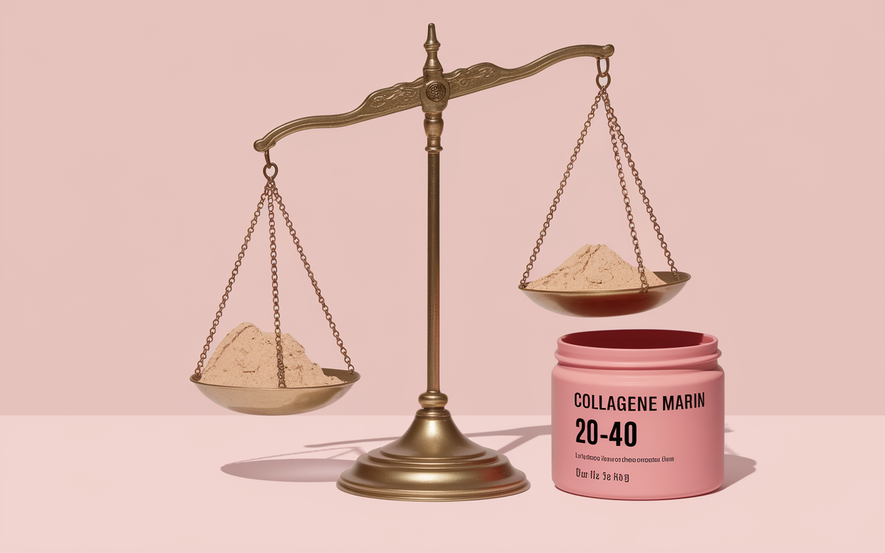 collagene marin dosage 20 40 kcal balance illustration