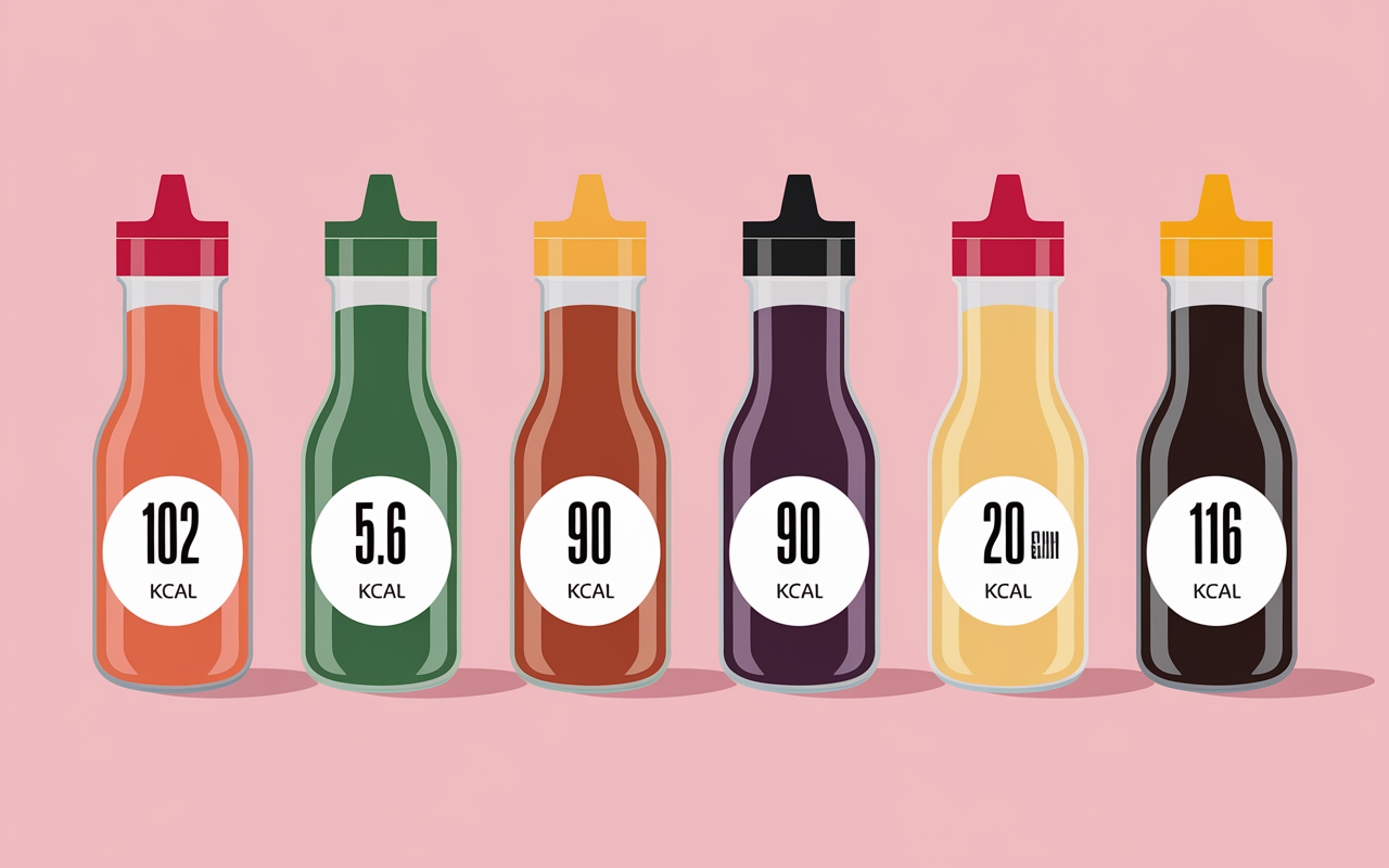 Comparatif visuel sauces calories