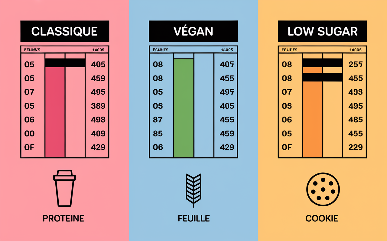 cookie proteine maison comparatif nutritionnel classique vegan low sugar
