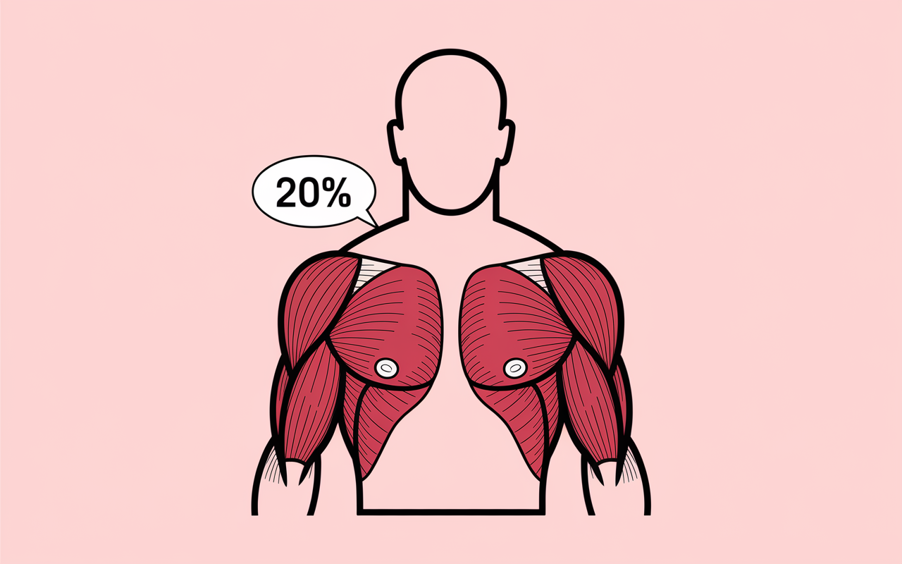 Schéma muscles sollicités curl marteau : brachial antérieur, brachioradial, biceps, repère 20%
