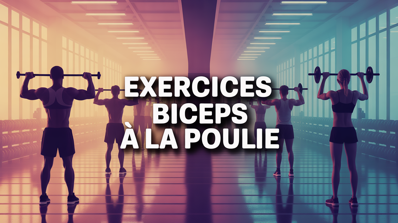 image dynamique exercices biceps à la poulie ambiance salle de sport