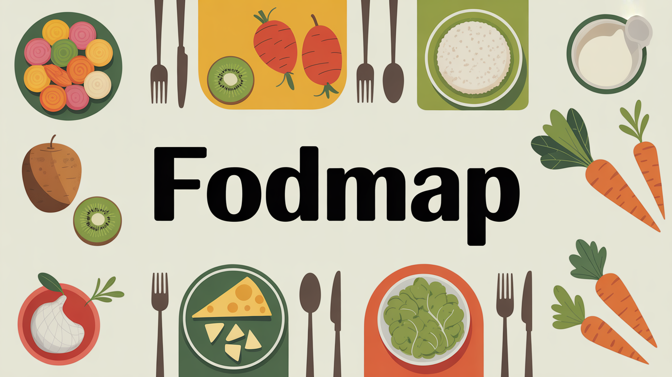 Aliments pauvres en FODMAP sur table moderne