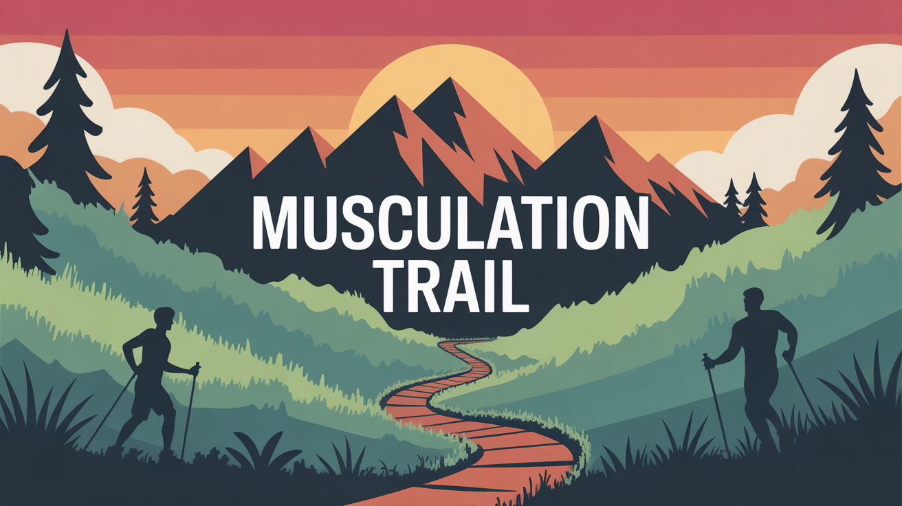 illustration musculation trail en montagne sentier nature