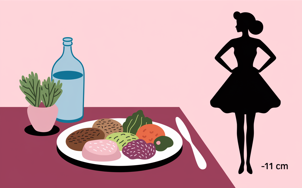 Assiette équilibrée femme perte tour taille nutrition