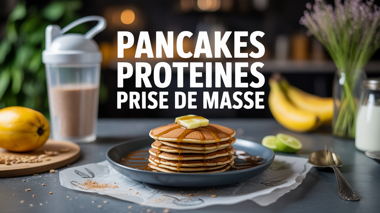 Photo pancakes proteines prise de masse table