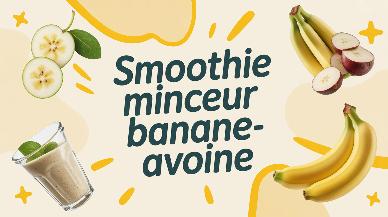 smoothie banane flocons d avoine minceur sur fond cuisine moderne
