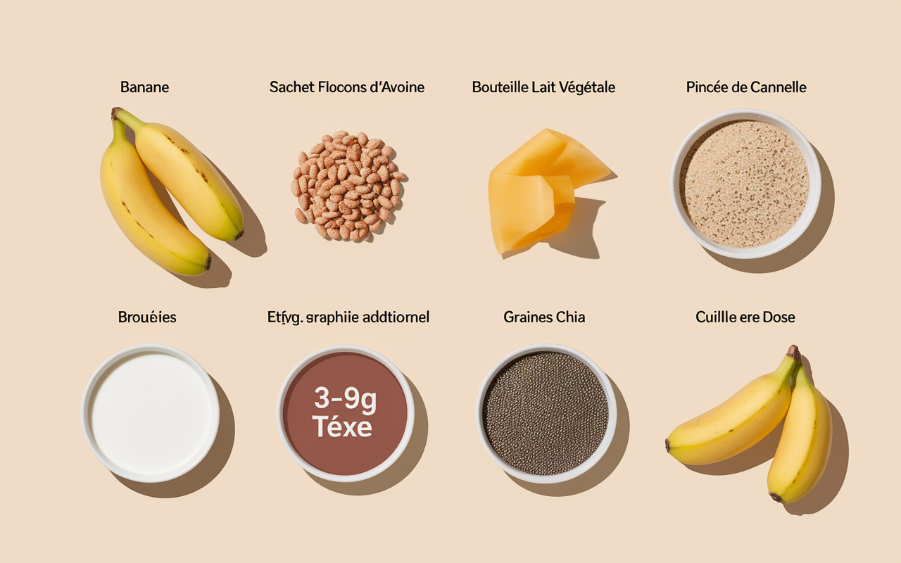 ingredients smoothie banane flocons d avoine minceur fibre proteine
