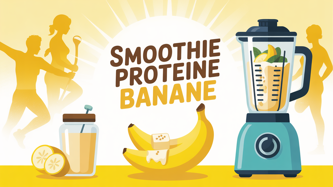 illustration smoothie protéiné banane blender sport