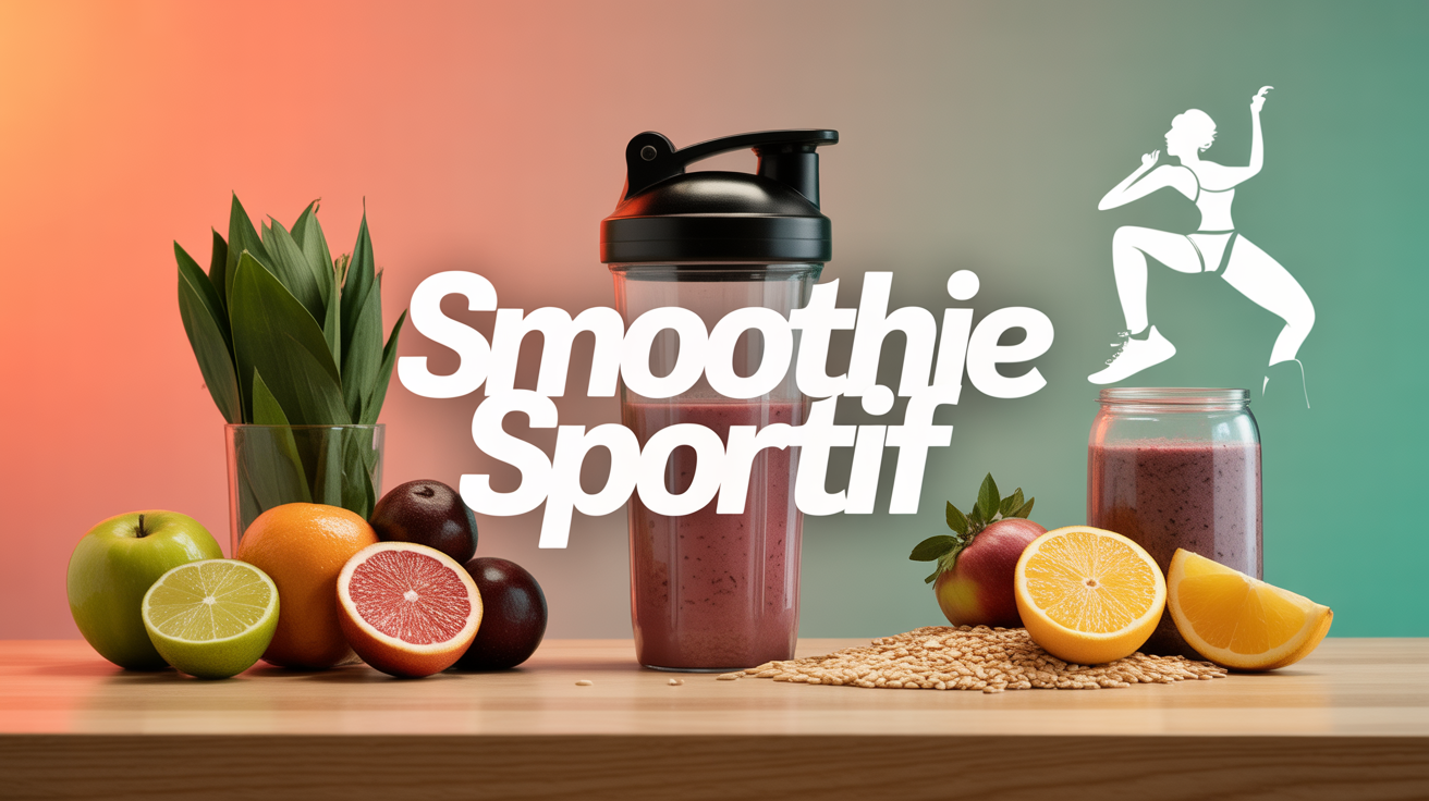 Illustration smoothie sportif performance et bien-etre