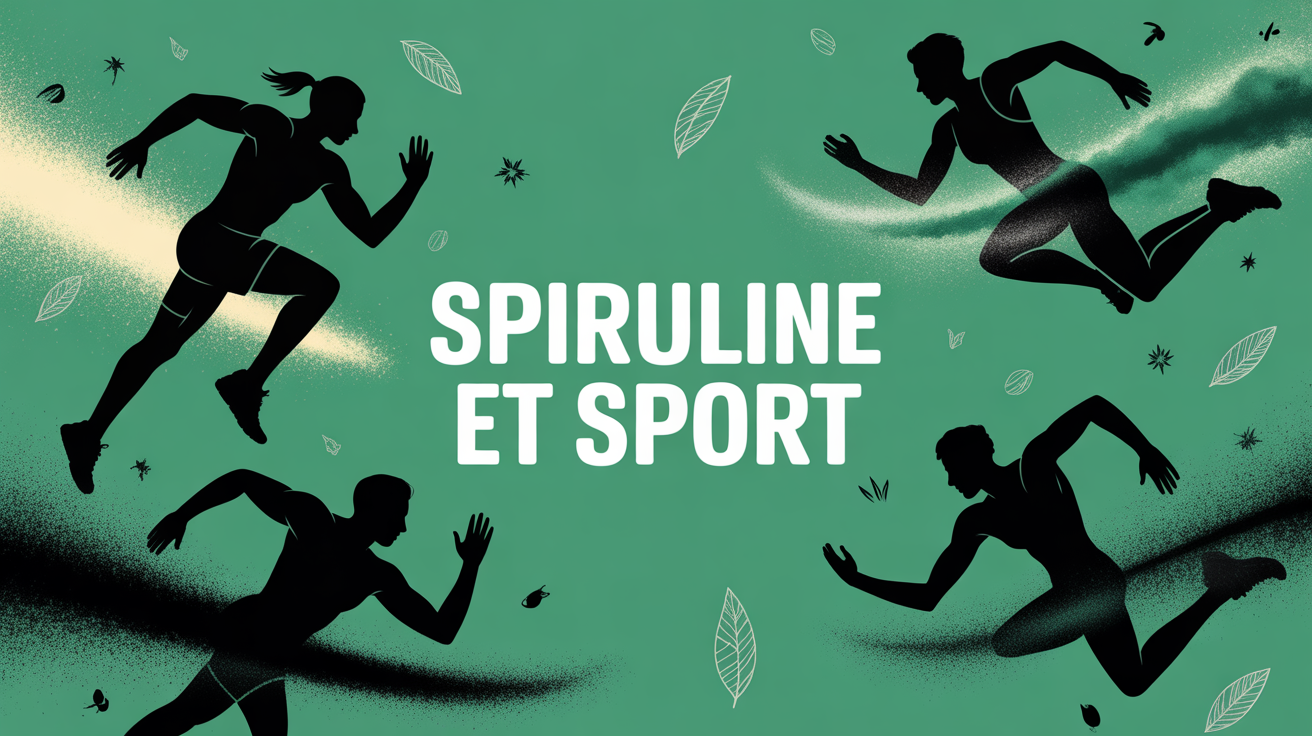 Image silhouettes sportifs spiruline poudre paillettes ambiance energie