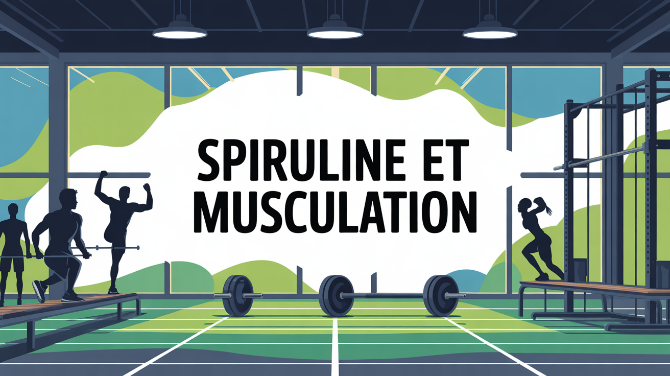 Illustration salle de sport, spiruline et musculation