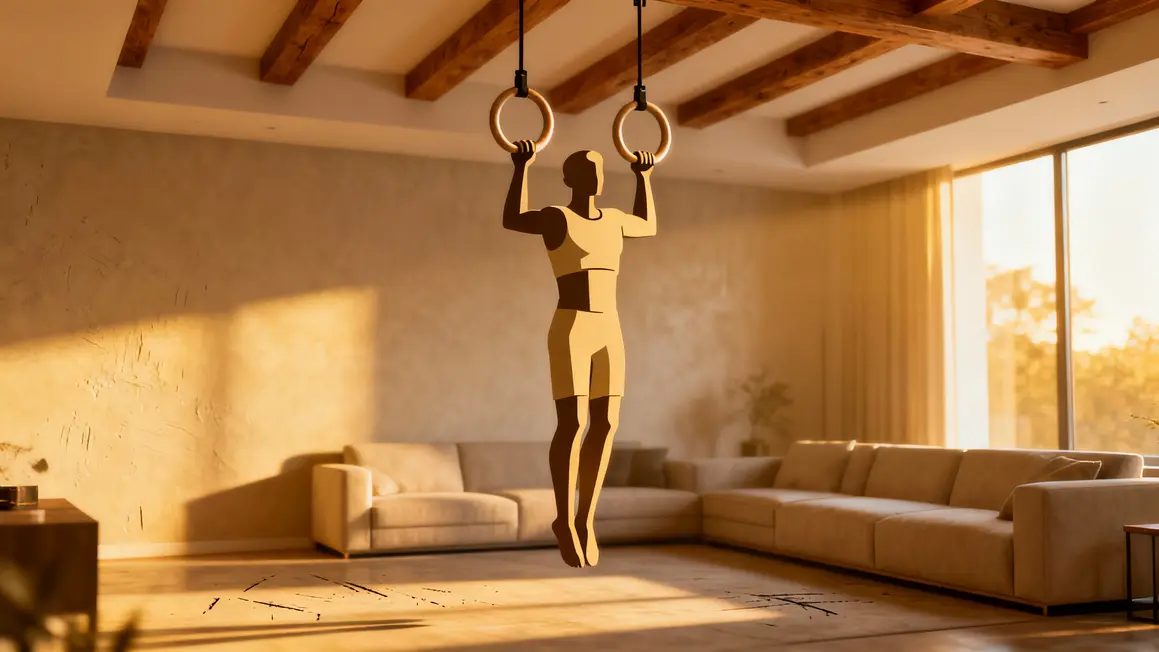 Pompe sur anneaux de gymnastique à la maison