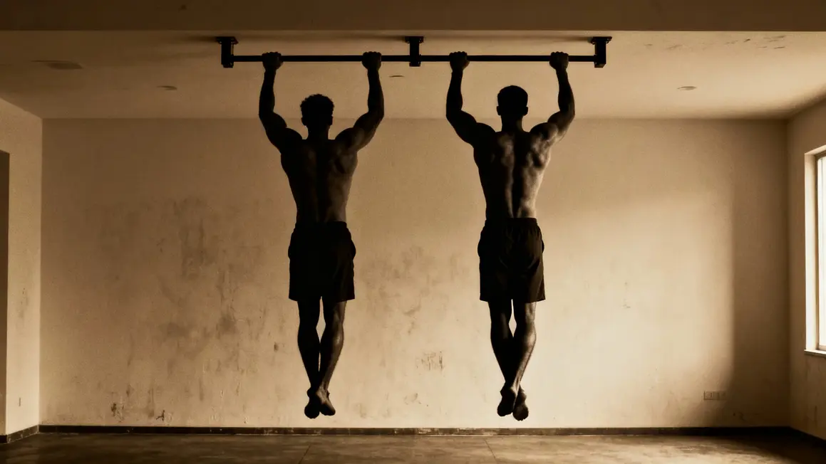 Exercice tractions pronation barre de traction, travail dos et abdos