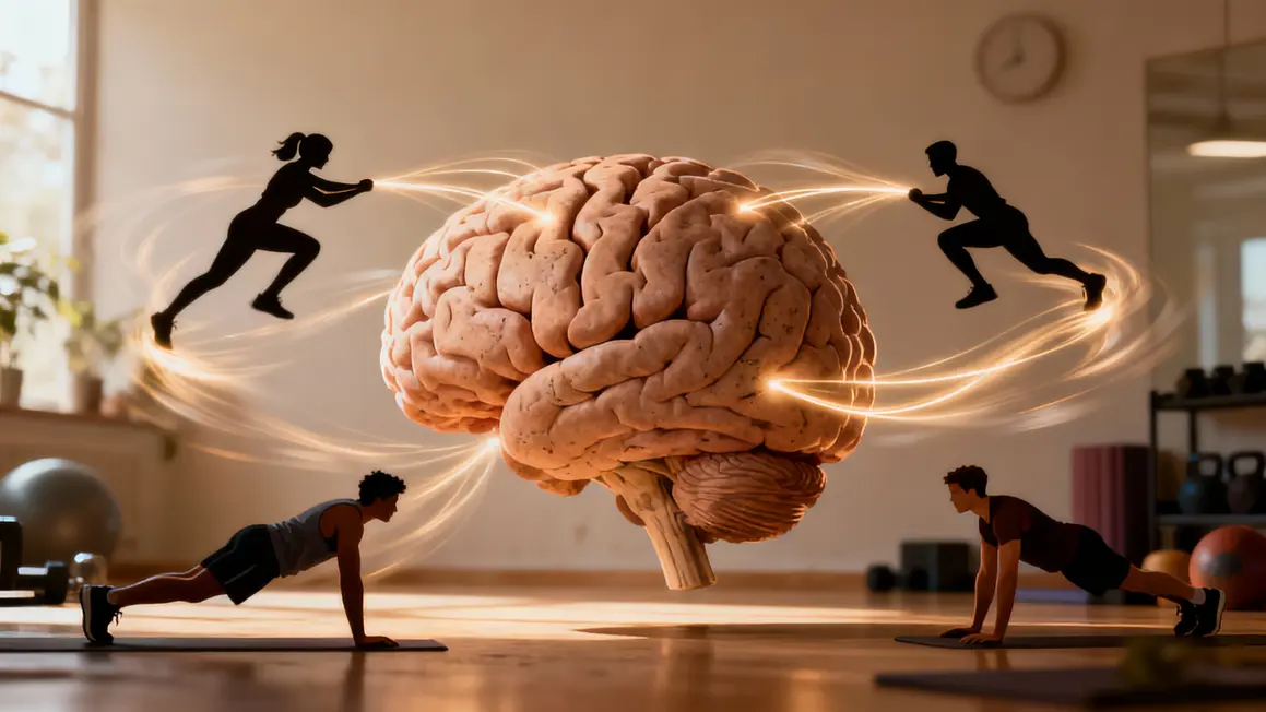 Calisthenics santé mentale illustration cerveau et exercices