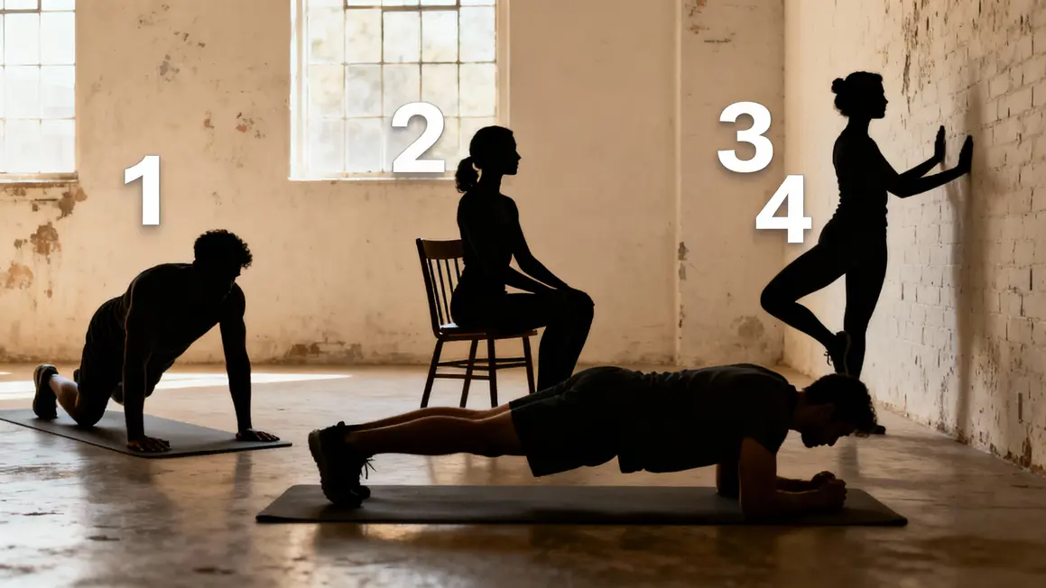 Exercices calisthenics débutants : pompes squats fentes planche