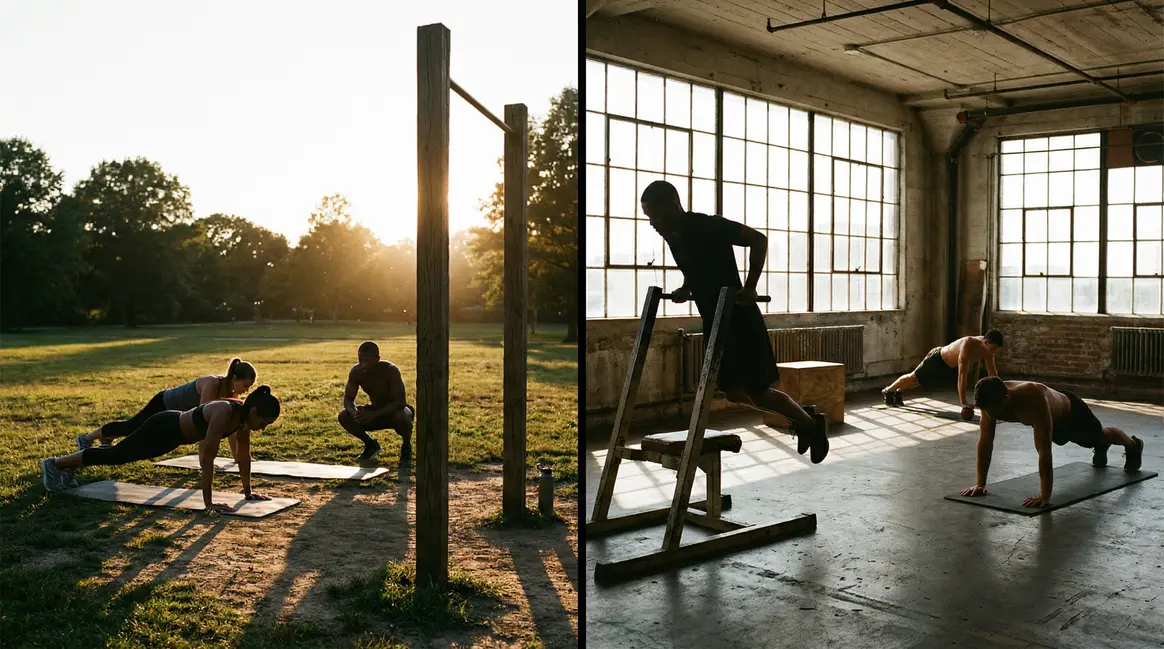 calisthenics scène entrainement poids du corps extérieur intérieur