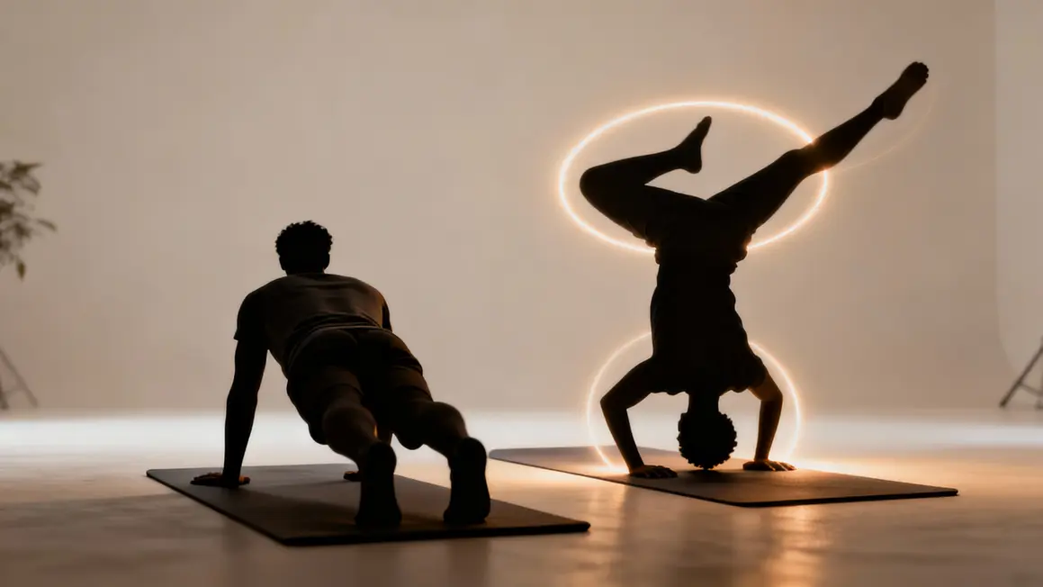 Calisthenics planche handstand bien-être mental sur tapis