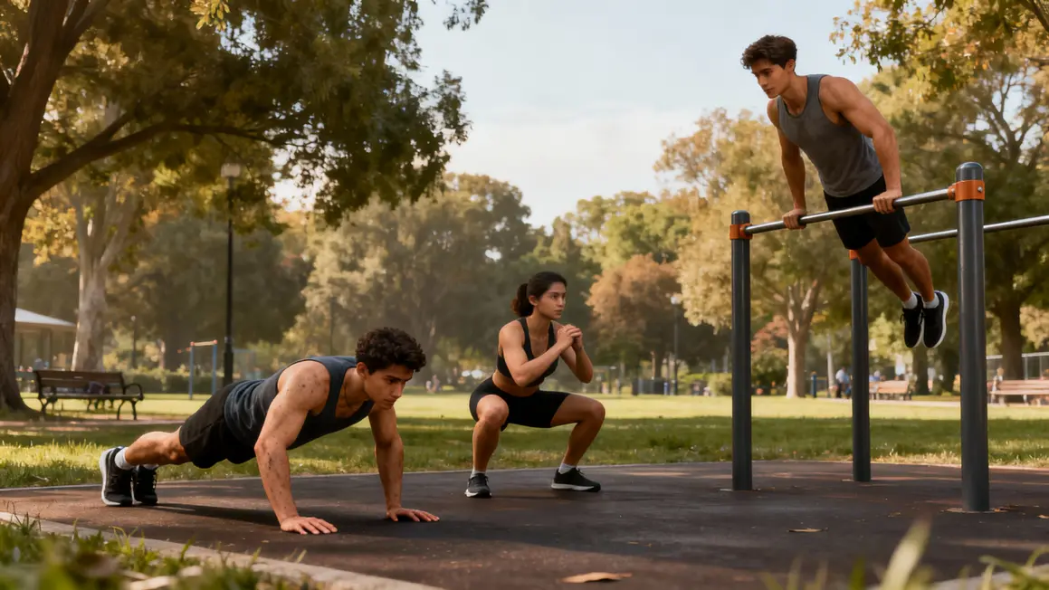 Enfant planche squat équilibre poids du corps calisthenics
