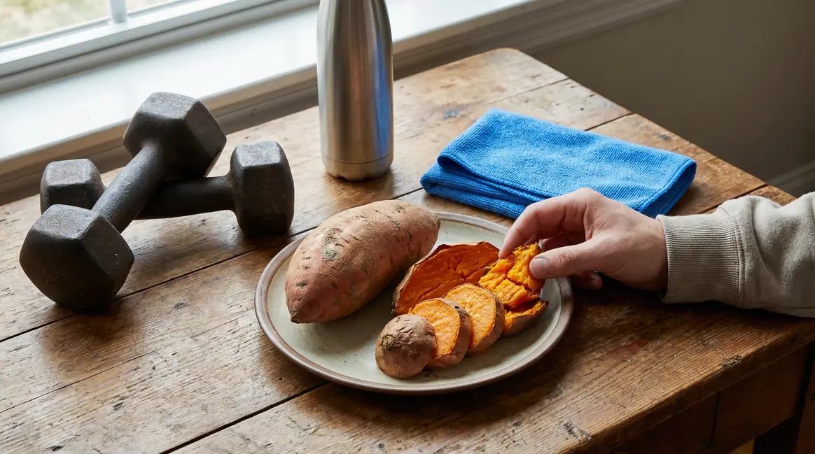 Patate douce crue et cuite pour musculation
