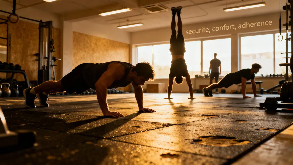 exercices calisthenics sécurité sur tapis de sol épais