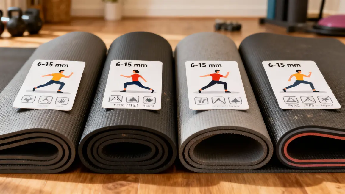 4 types de tapis de sol calisthenics illustrés en action