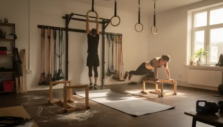 calisthenics accessoires barre traction bandes resistance anneaux parallettes salle entraînement maison