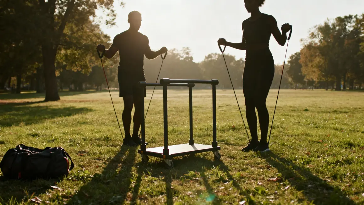 Exercice adultes bandes élastiques barre parc