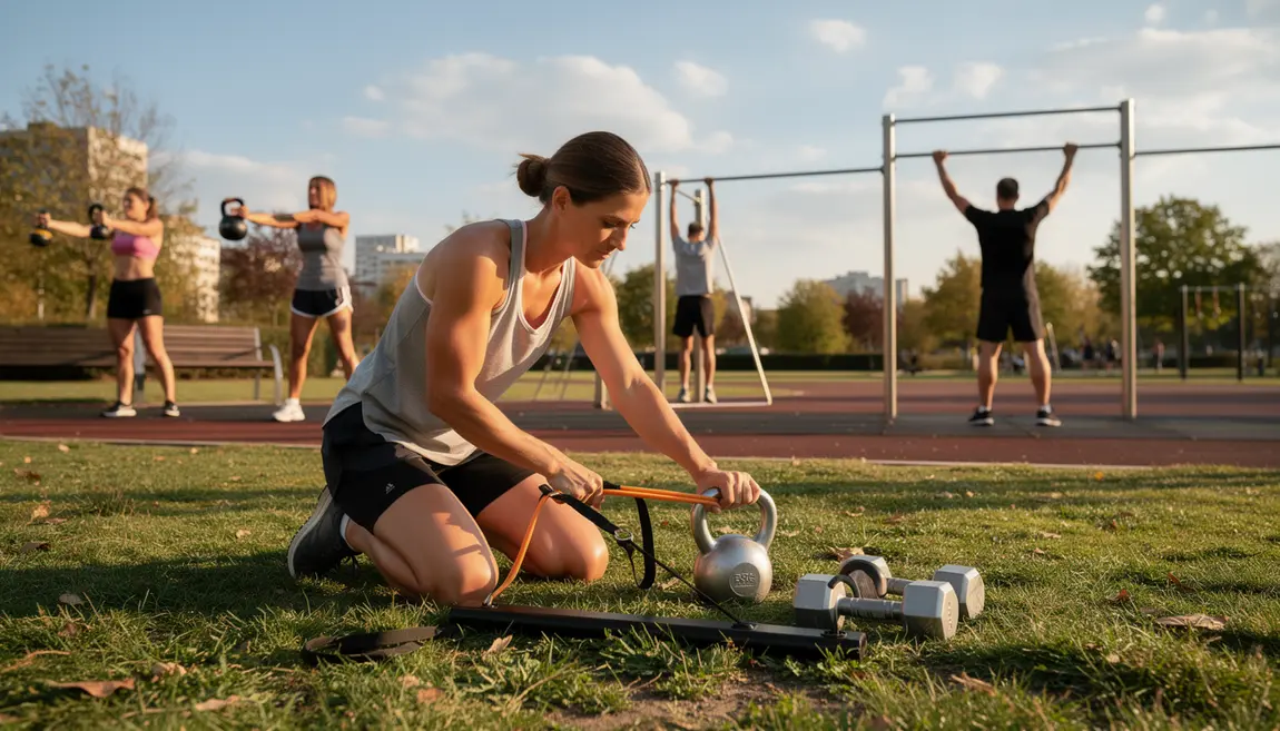 Entraînement adulte équipements portables herbe parc